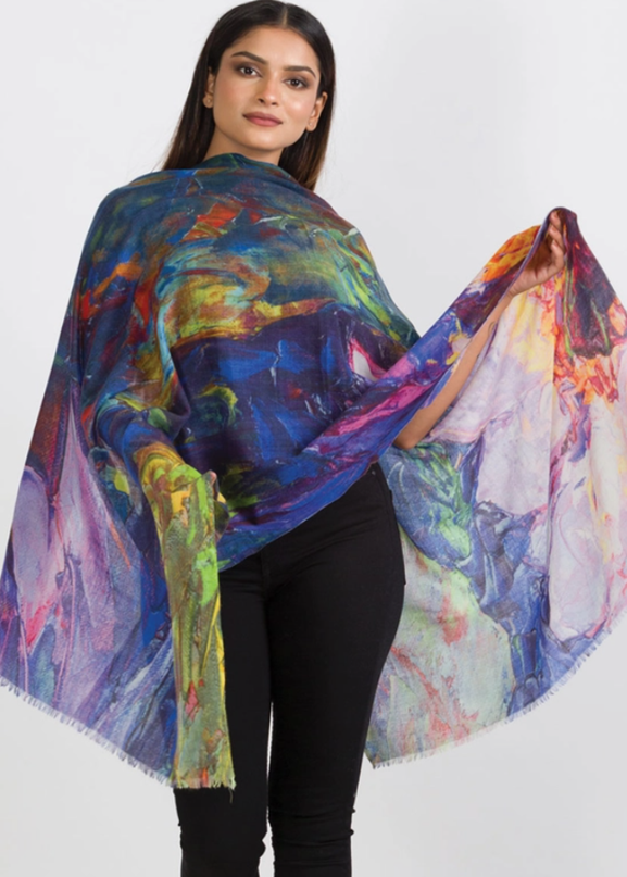 Leela Lotus Wool Shawl