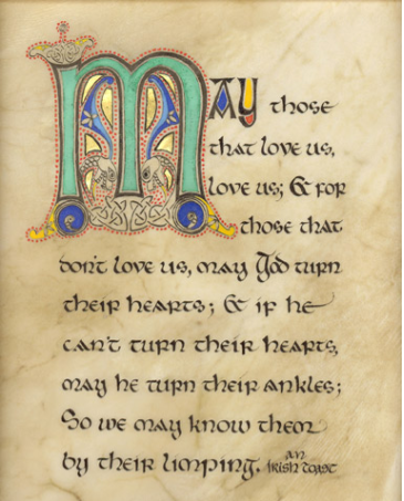 "Irish Toast Limping" Celtic Manuscript Print