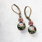 Vintage Glass Cameo Necklace Pink Rose on Black