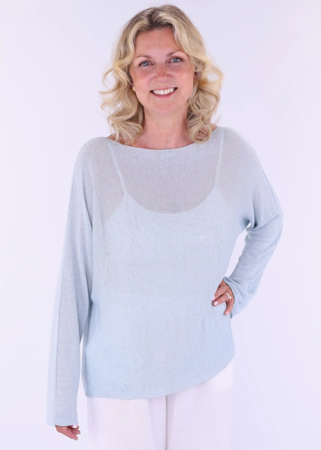 Linen Blend Long Sleeve Tunic