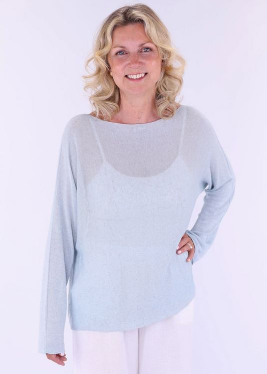 Linen Blend Long Sleeve Tunic