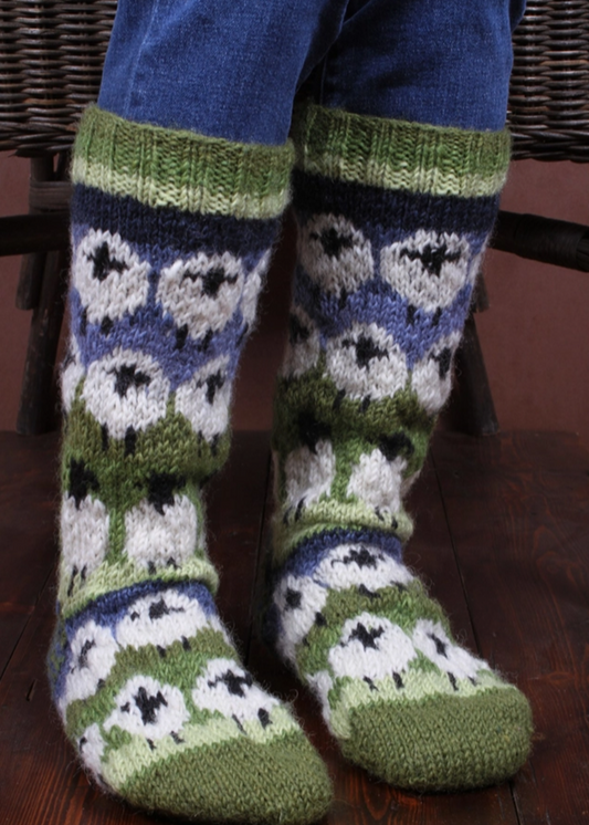 Flock of Sheep Long Socks