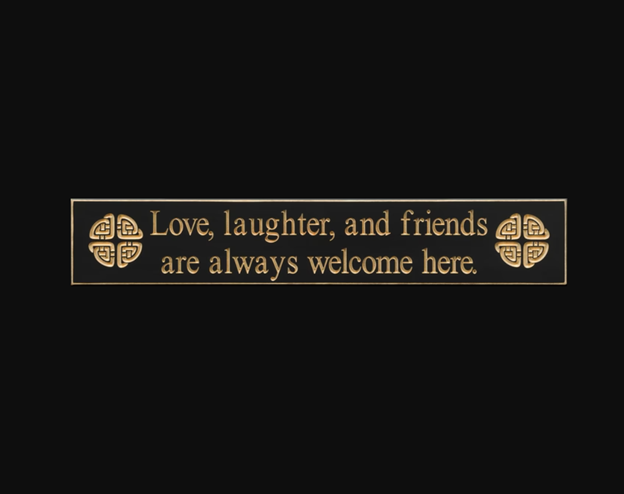 Carved Wood Pub Sign - Love, Laughter and Friends