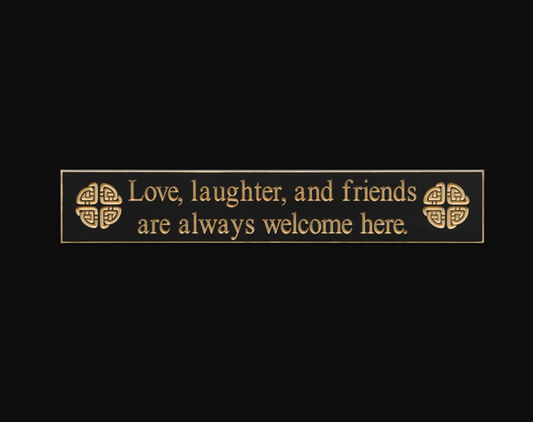 Carved Wood Pub Sign - Love, Laughter and Friends