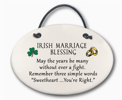 Ceramic Ornament - Irish Marriage Blessing