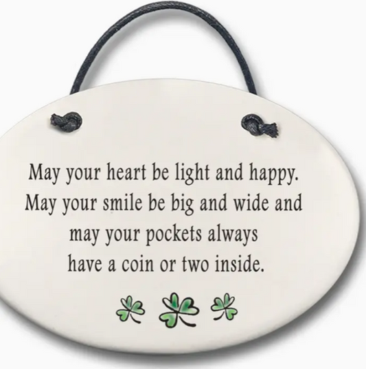 Ceramic Ornament - May Your Heart Be Light and Happy