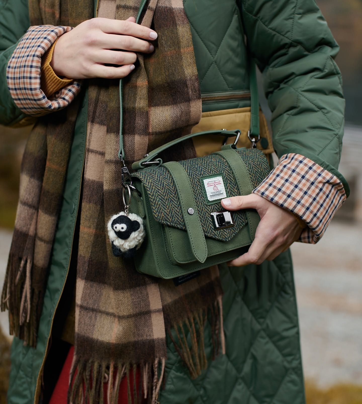 Harris Tweed Leather Medium Satchel