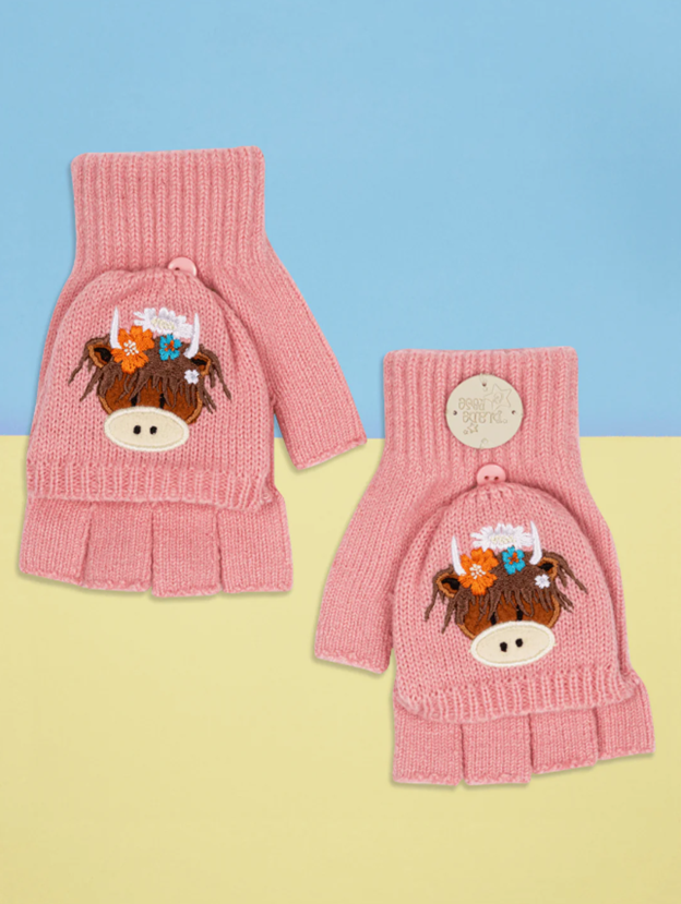 Bonnie Highland Cow Mittens