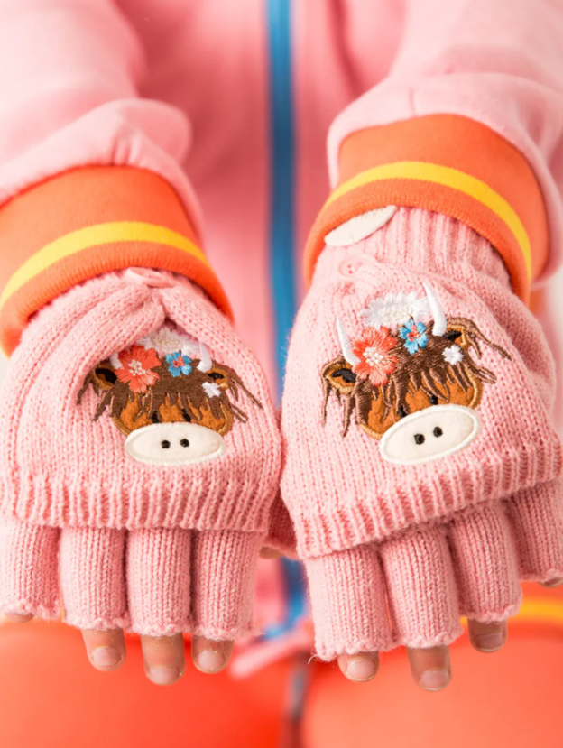 Bonnie Highland Cow Mittens
