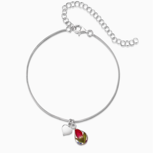 Mixed Flower Bracelet Teardrop & Charm