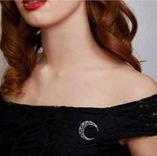 Crescent Moon Brooch