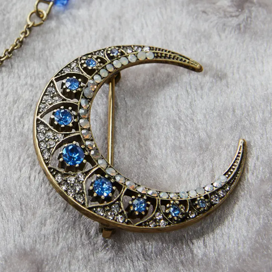 Crescent Moon Brooch