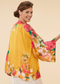 Kimono Jacket - Impressionist Floral Mustard