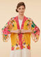 Kimono Jacket - Impressionist Floral Mustard