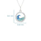 Sterling Silver Blue and Aqua Crystals Wave Mini Necklace