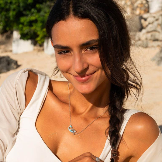 Blue Mermaid Necklace with Aqua Crystals