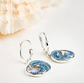 Sterling Silver Sapphire Aqua Crystal Wave Drop Earrings