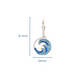 Sterling Silver Sapphire Aqua Crystal Wave Drop Earrings