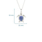 Sterling Silver Sapphire Blue Turtle Necklace