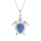 Sterling Silver Sapphire Blue Turtle Necklace