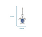 Sterling Silver Sapphire Blue Turtle Earrings