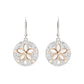 Sterling Silver White Crystal sand Dollar Earrings