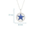 Sterling Silver Sapphire crystal MOP Starfish Necklace