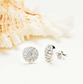 Sterling Silver White Crystal Stud Earrings