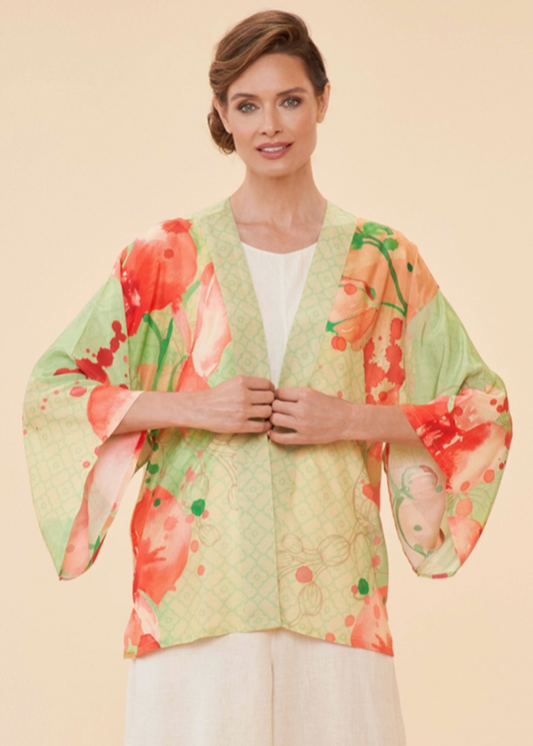 Kimono Jacket - Watercolour Orchids