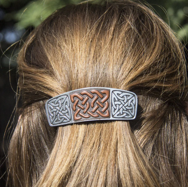 Celtic Knot Leather Barrette