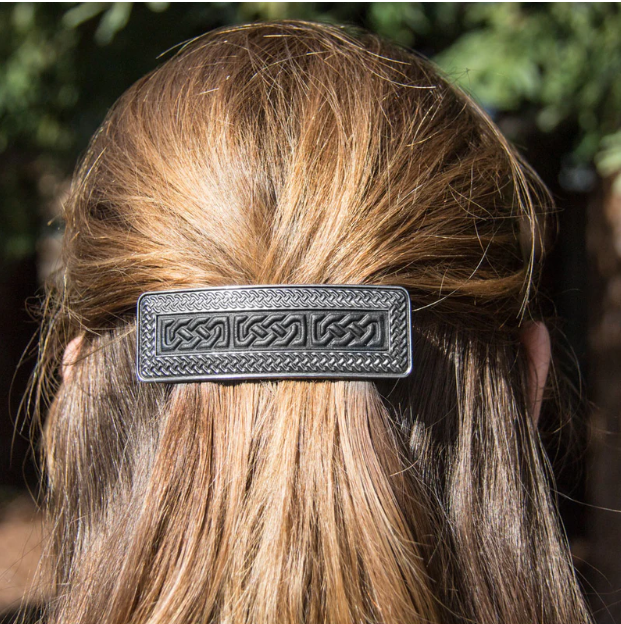 Celtic Braid Leather Barrette