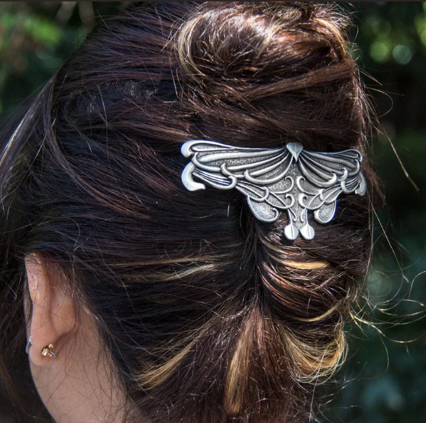 Art Nouveau Leaf Barrette