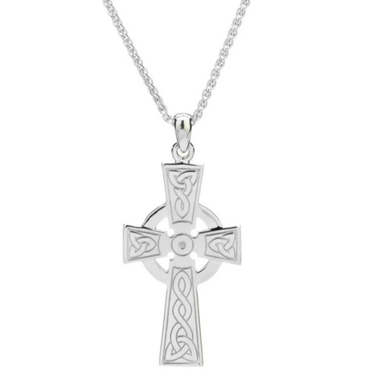 Silver Celtic Cross Pendant Large