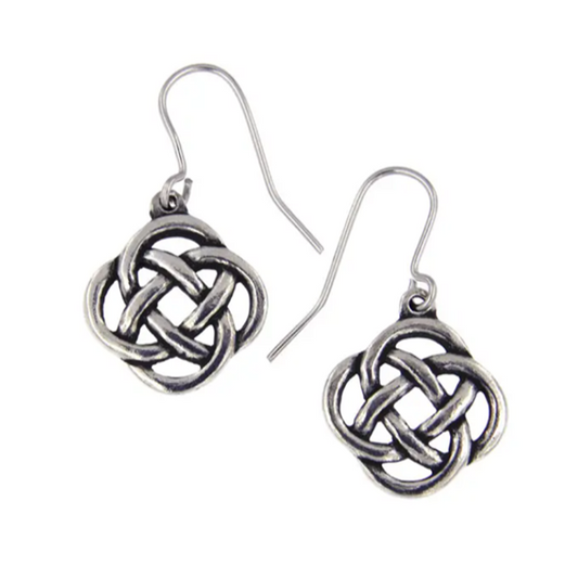 St Justin - Square knot drop earrings