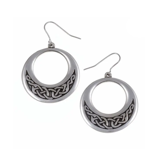 St Justin - Creole earrings with Celtic knotwork