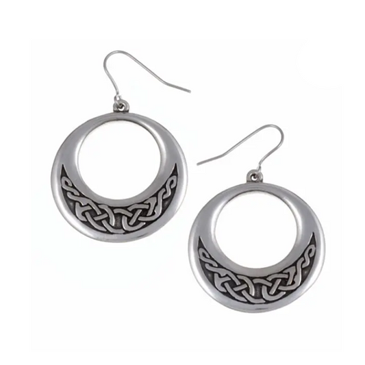 St Justin - Creole earrings with Celtic knotwork