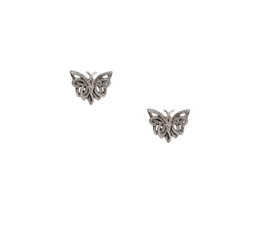 Silver Butterfly Stud Earrings