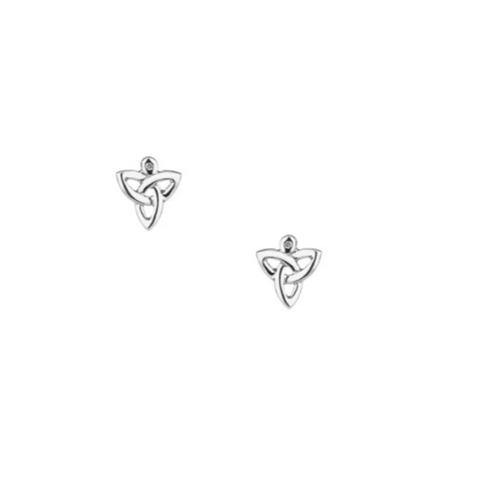 Silver Trinity Post Earrings - Diamond