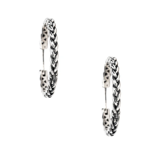 Silver Eclipse Medium Hoop Earrings