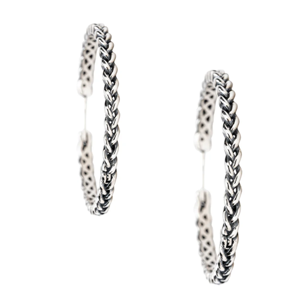 Silver Eclipse Large Hoop Earrings