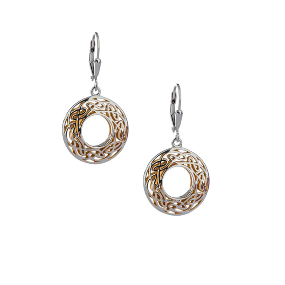 Silver with 22k Gold Gilding Window to the Soul Round Earrings