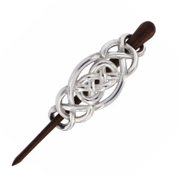 Celtic Knot Hairslide with Wooden Pin