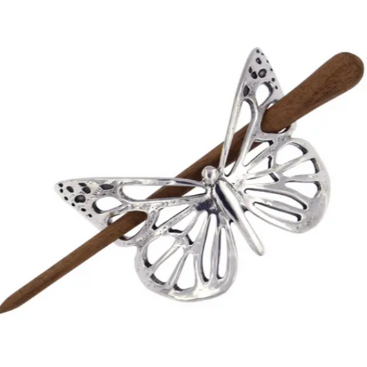 Butterfly Hairslide with Wooden Pin