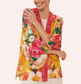 Kimono Jacket - Impressionist Floral Mustard