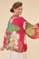 Kimono Jacket - Delicate Tropical in Dark Rose