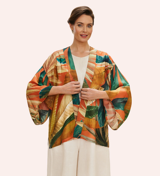 Kimono Jacket - Painted Palms