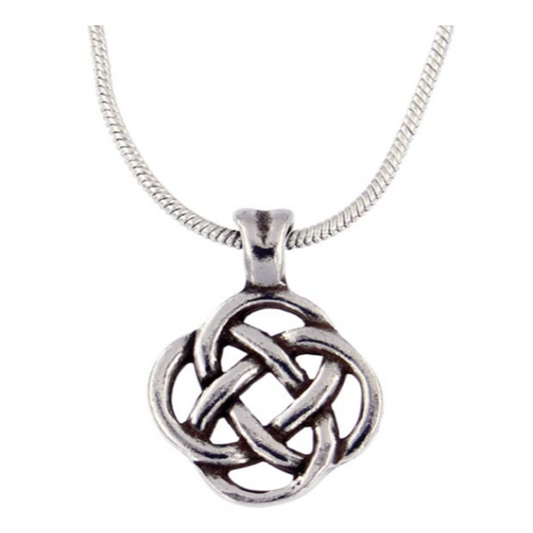 St Justin - Square Knot Pewter pendant