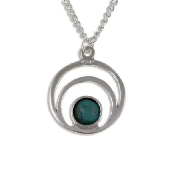 St Justin - Centric gemstone pendant