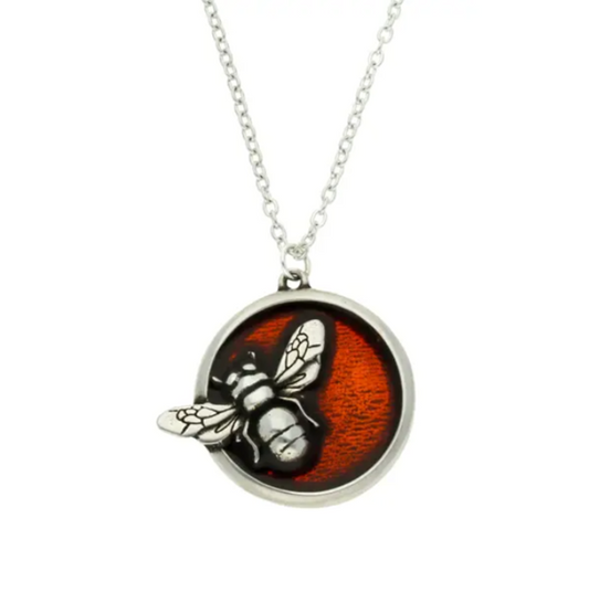 St Justin - Honey bee enamel pendant