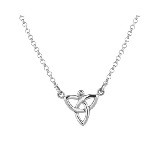 Silver Trinity Necklace - Diamond